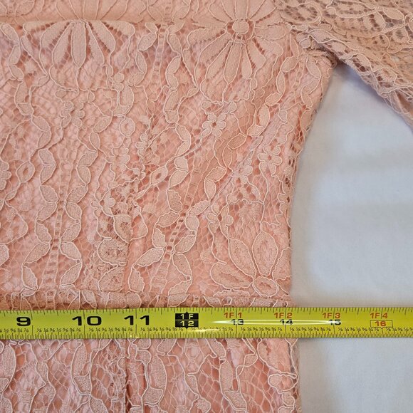 ALLANDWELL Women's Floral Lace Short Sleeves Dress Sz: S Peach - Picture 11 of 11